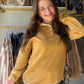 Mustard Stripe Button Hoodie