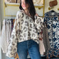 Beige Leopard Sweater Hoodie