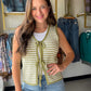 Sage Stripe Crochet Sweater Vest