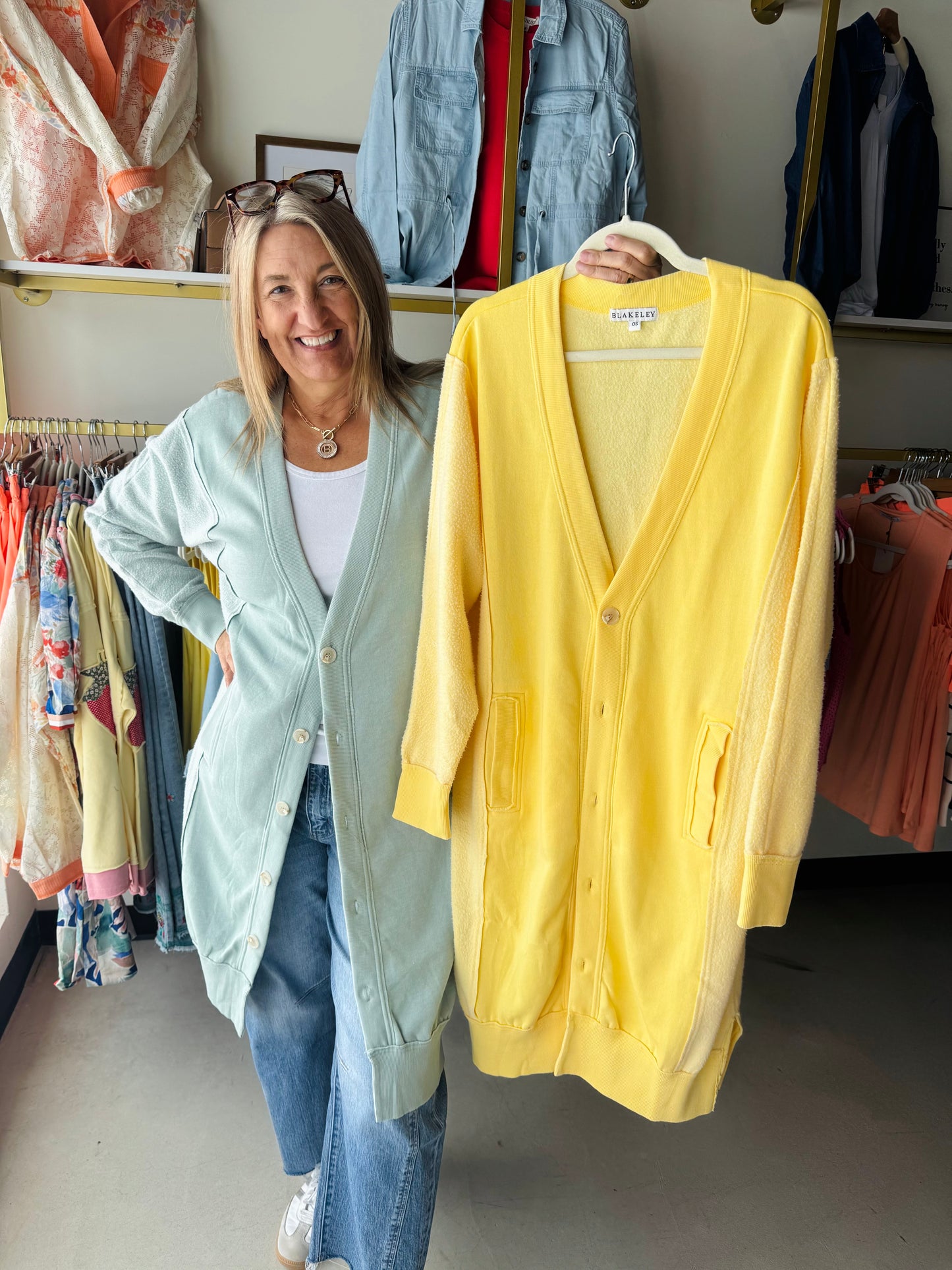 Sage Desi Sweatshirt Cardigan