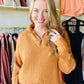 Brown Quarter Zip Knitted Sweater