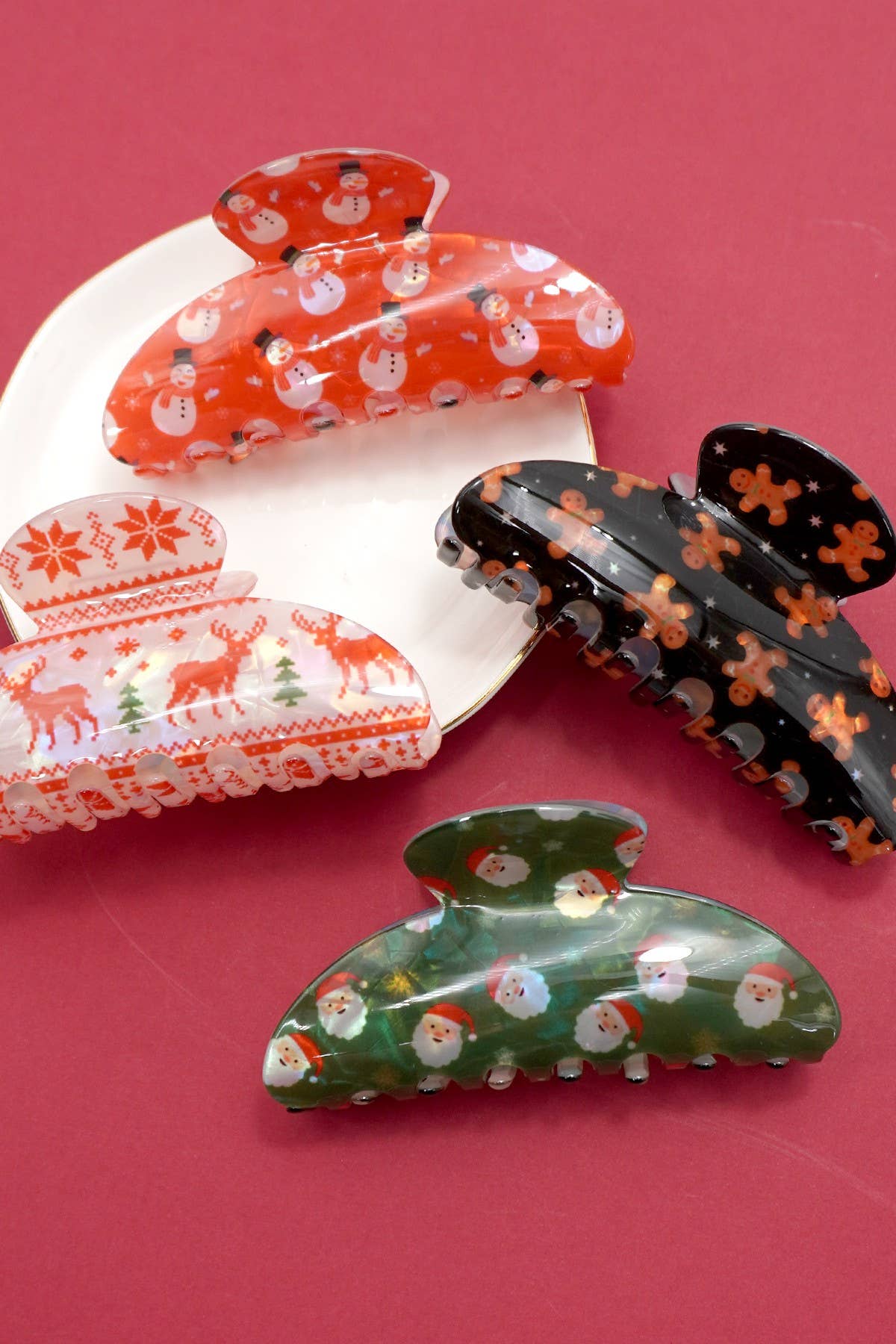 Christmas Jumbo Claw Clips