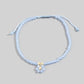 Faceted Beaded Flower Charm Adjustable Cord Bracelet