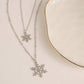 Christmas Necklace 18" Double Row Snowflake Layered Pendant
