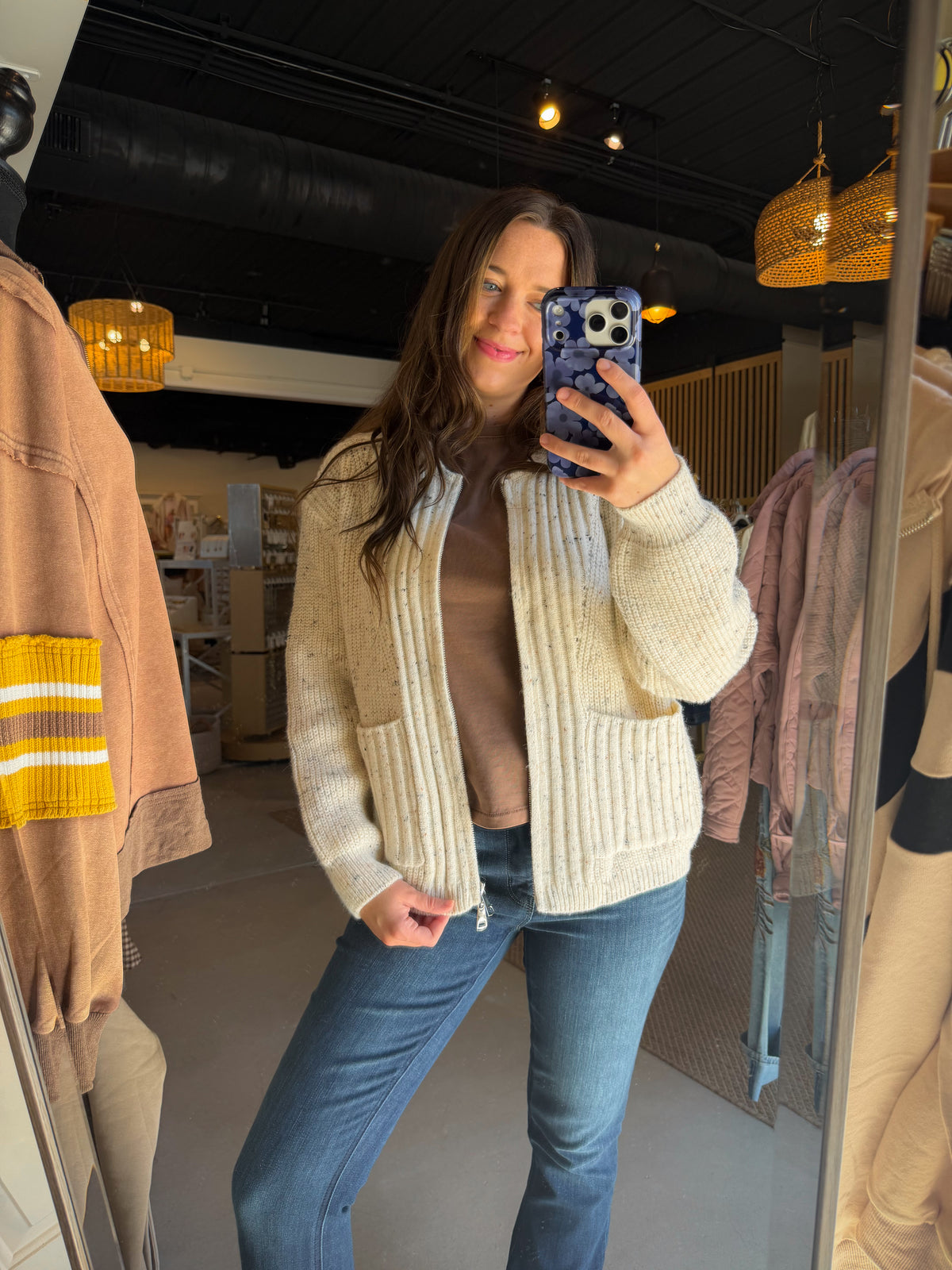 Oatmeal Confetti Zip Up