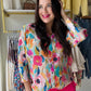 Bright Floral 3/4 Sleeve Top