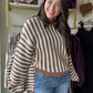 Mocha Vertical Stripe Sweater
