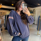 Navy Embroidered Trim Hoodie