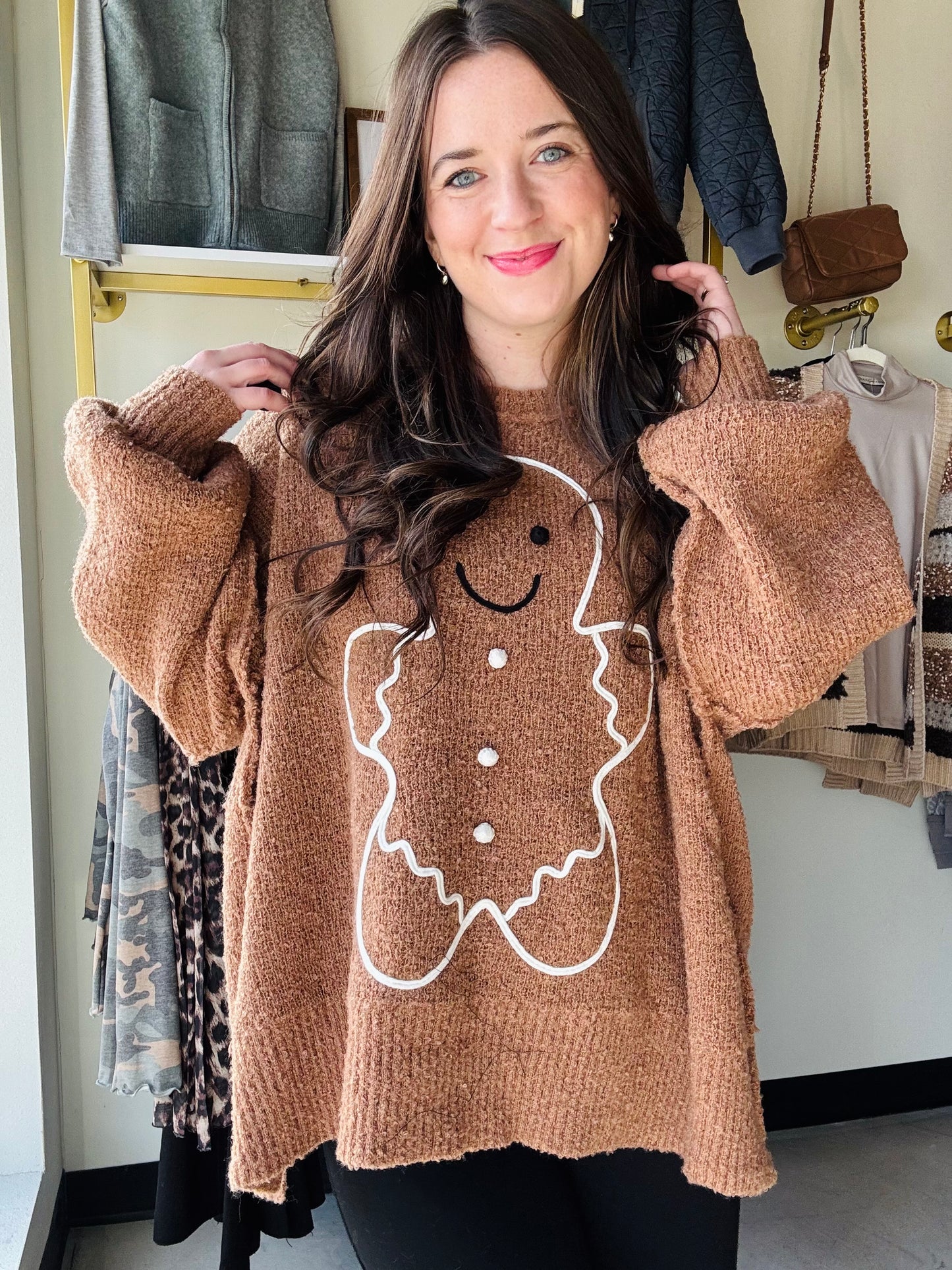 Gingerbread Man Oversized Sweater