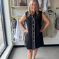 Black Button Up Collared Dress