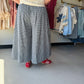Navy Gingham Wide Leg Pants