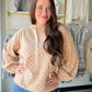 Taupe Checker Knit Hoodie