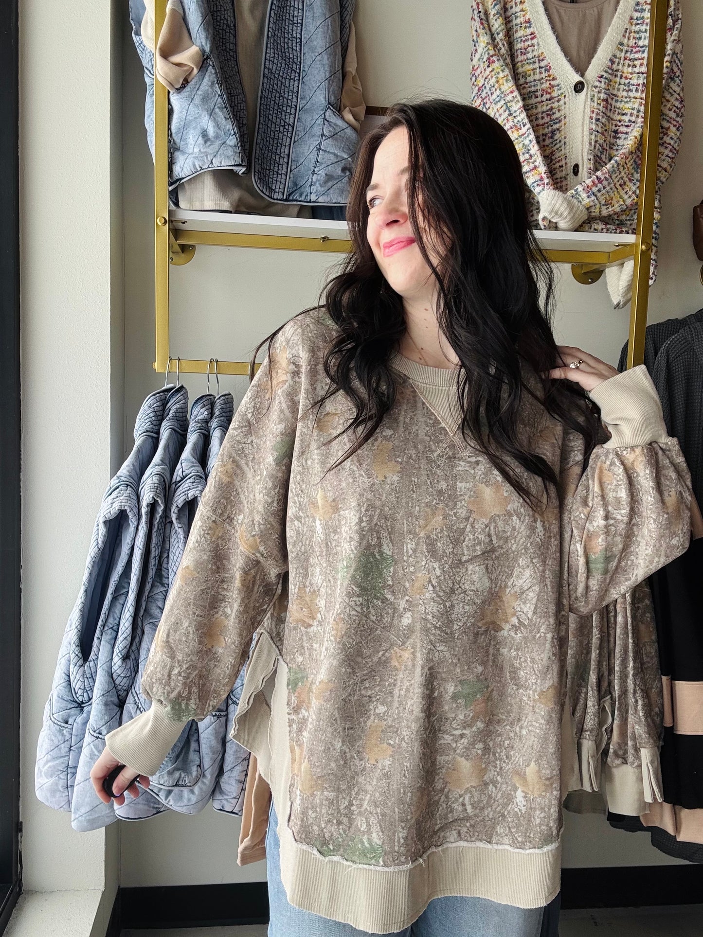 Joss Washed Camo Pullover