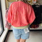 Neon Peach Crochet Cardigan
