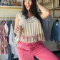 Natural Floral Babydoll Tank