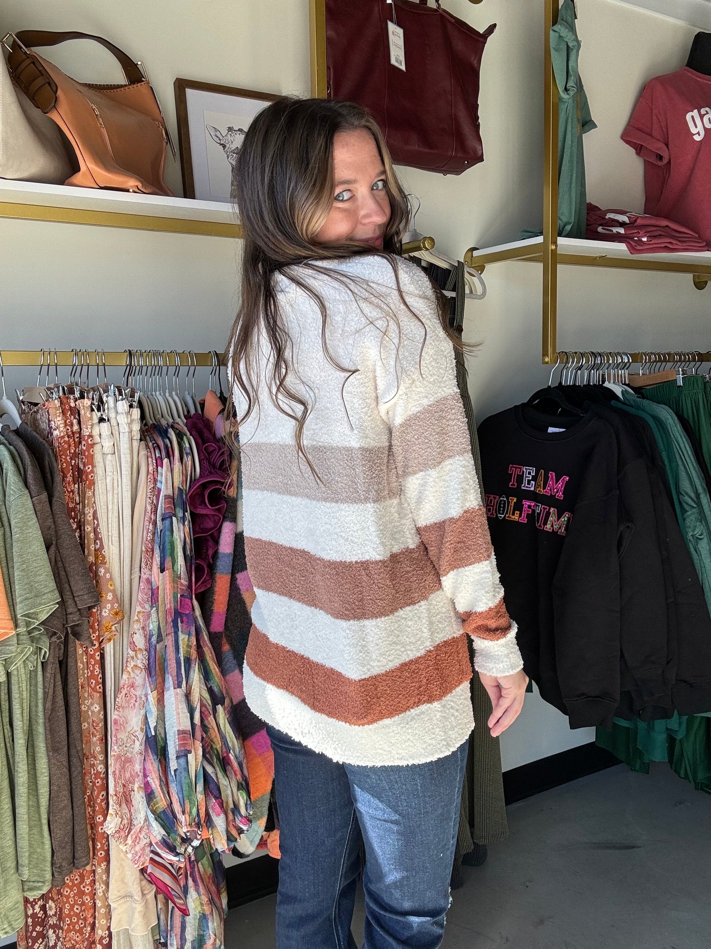 Button Bliss Striped Sweater