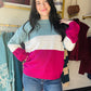Blue Magenta Stripe Sweater
