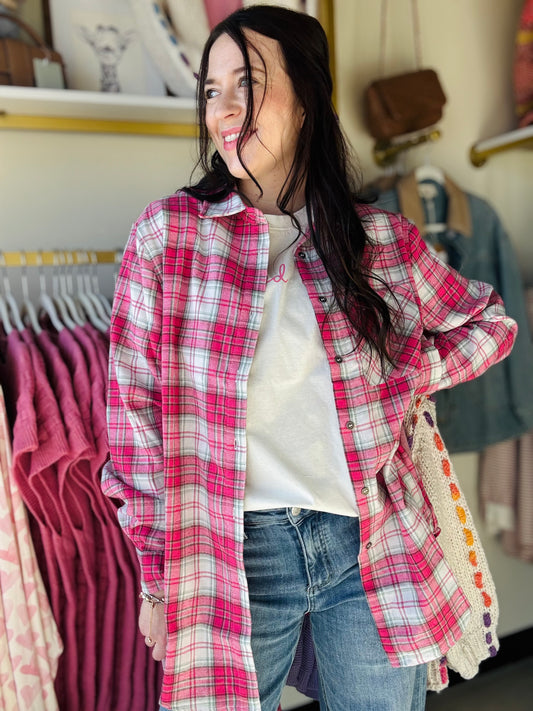 Candy Plaid Plaid Button Down