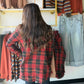 Raw Hem Plaid Jacket