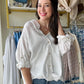 White knotted Tab Button Up