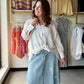 White Gauze Button Up