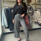 Charcoal High Rise Capris