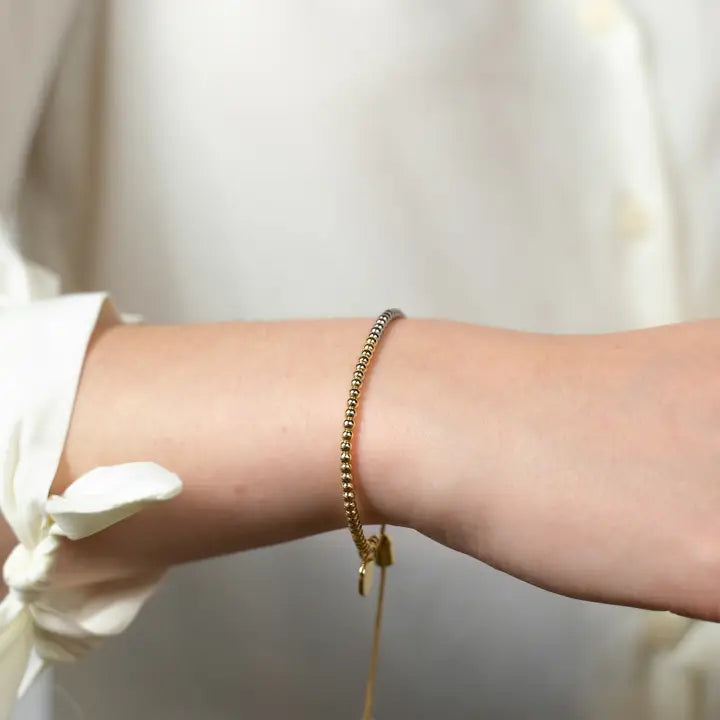 Two Tone Adjustable Bracelet - 3mm
