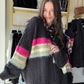 Black Vibrant Stripe Sweater Cardi