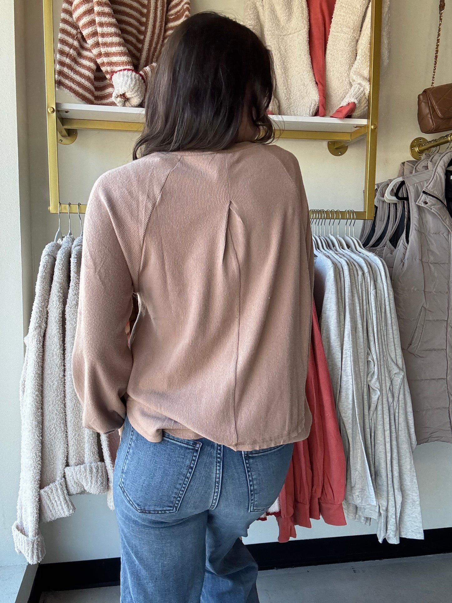 Mocha Slit Detail Pullover