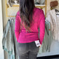 Magenta Cable Knit Crewneck