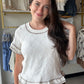 Ivory Eyelet Detail Ruffle Top