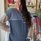 Dark Denim Button Top