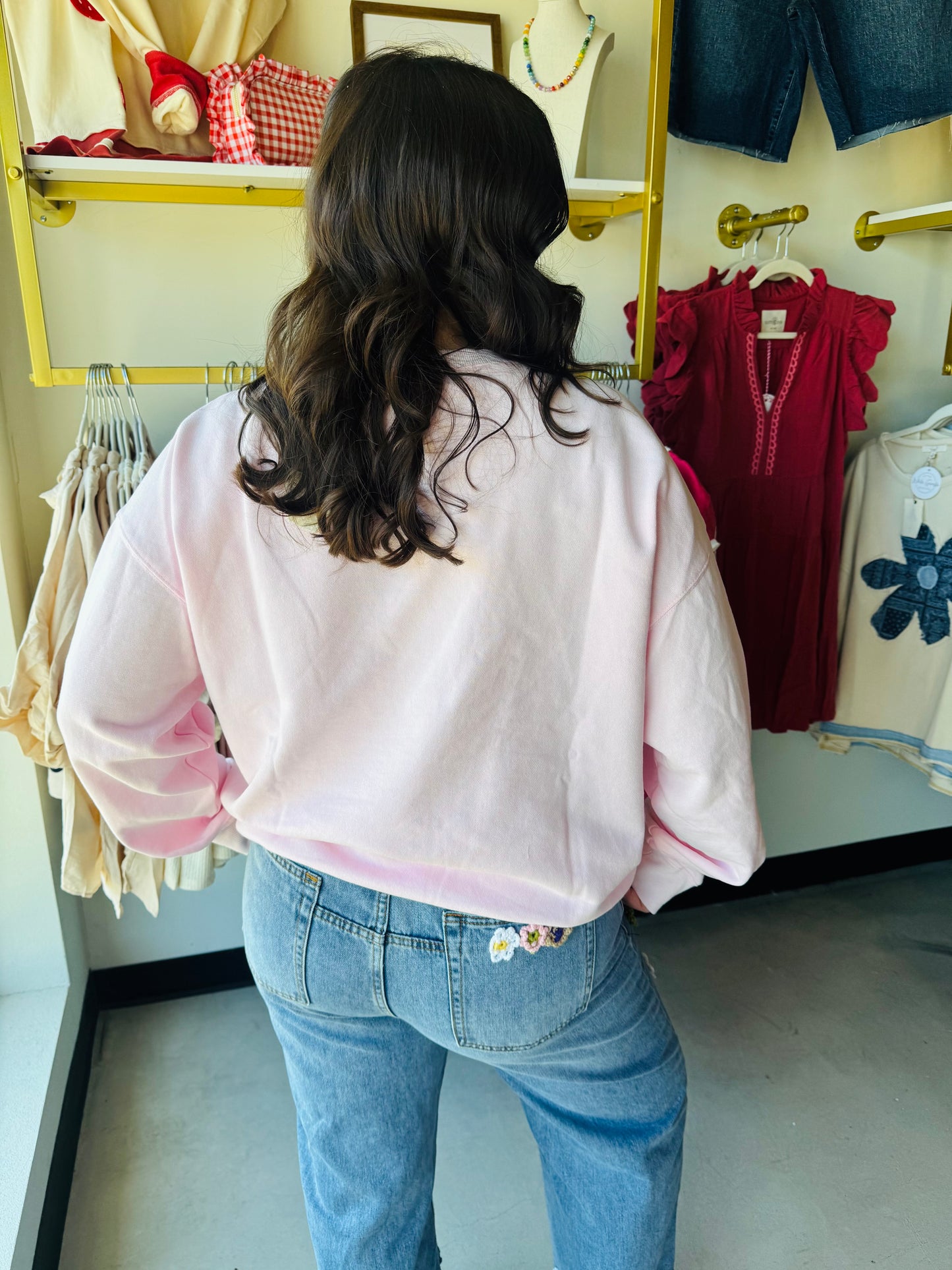 Pink Fruit Market Terry Pullover