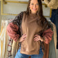 Mocha Mock Neck Accent Sweatshirt