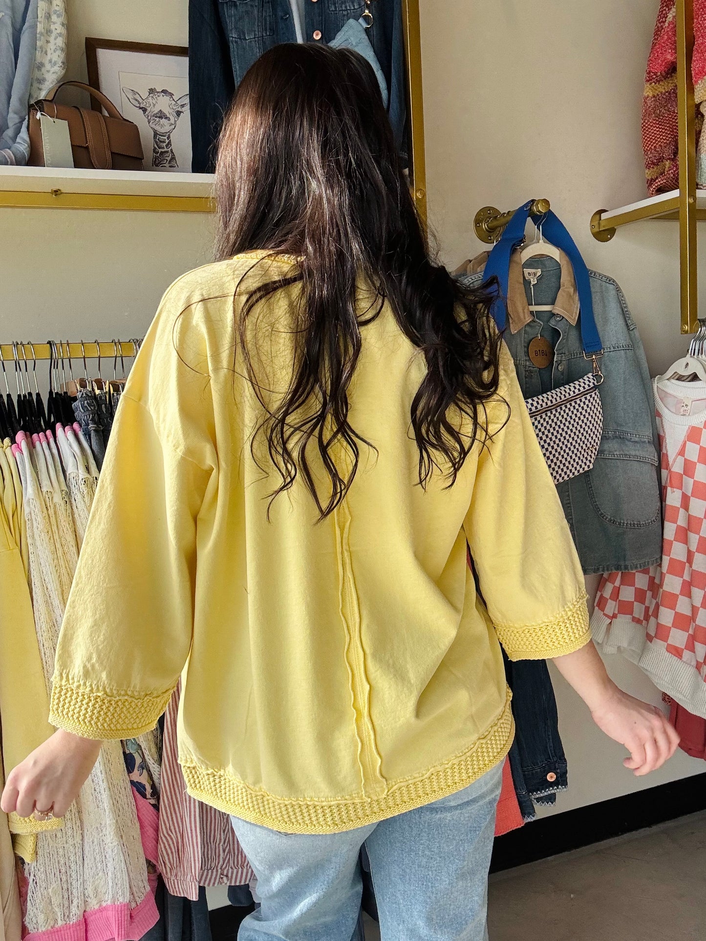Yellow Mineral Wash Pullover