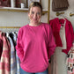Hot Pink Pigment Dyed Pullover