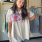 Ecru Accent Band Flowy Tee