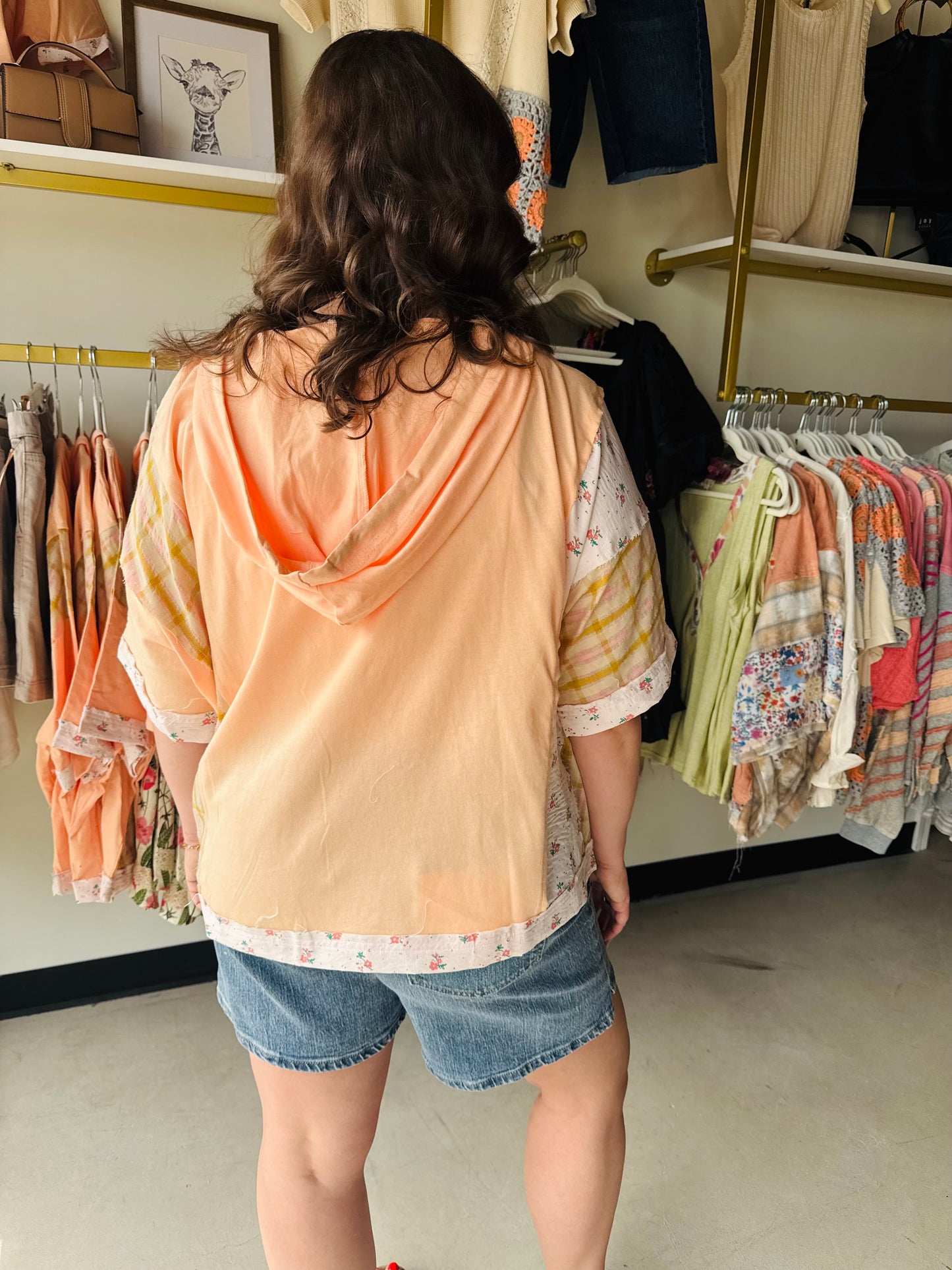 Flower Patch Short Sleeve Hoodie