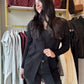 Black Open Front Cardigan