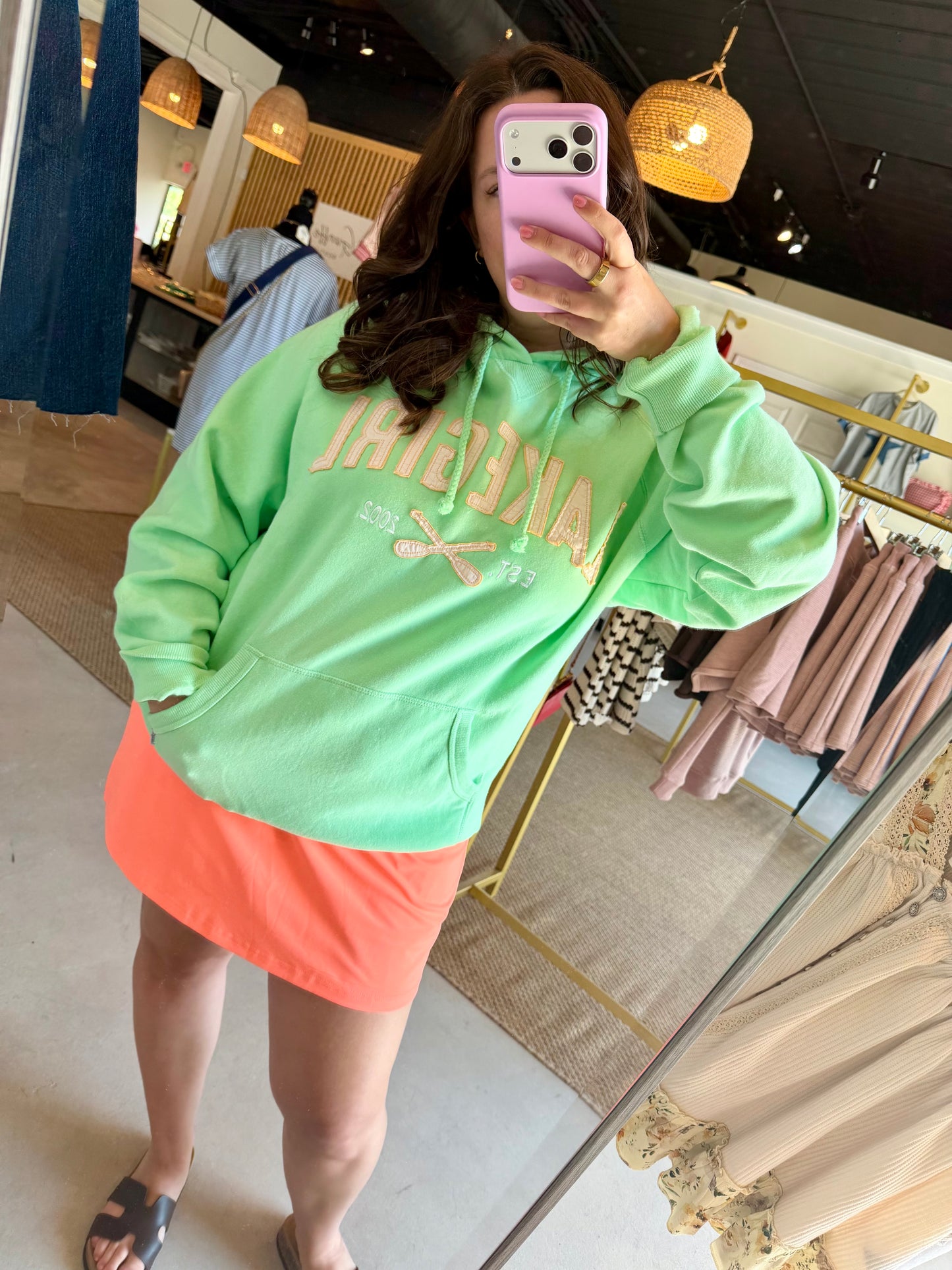 Mint Hooded Fleece Sweatshirt - Lakegirl
