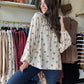 Oatmeal Dainty Floral Blouse