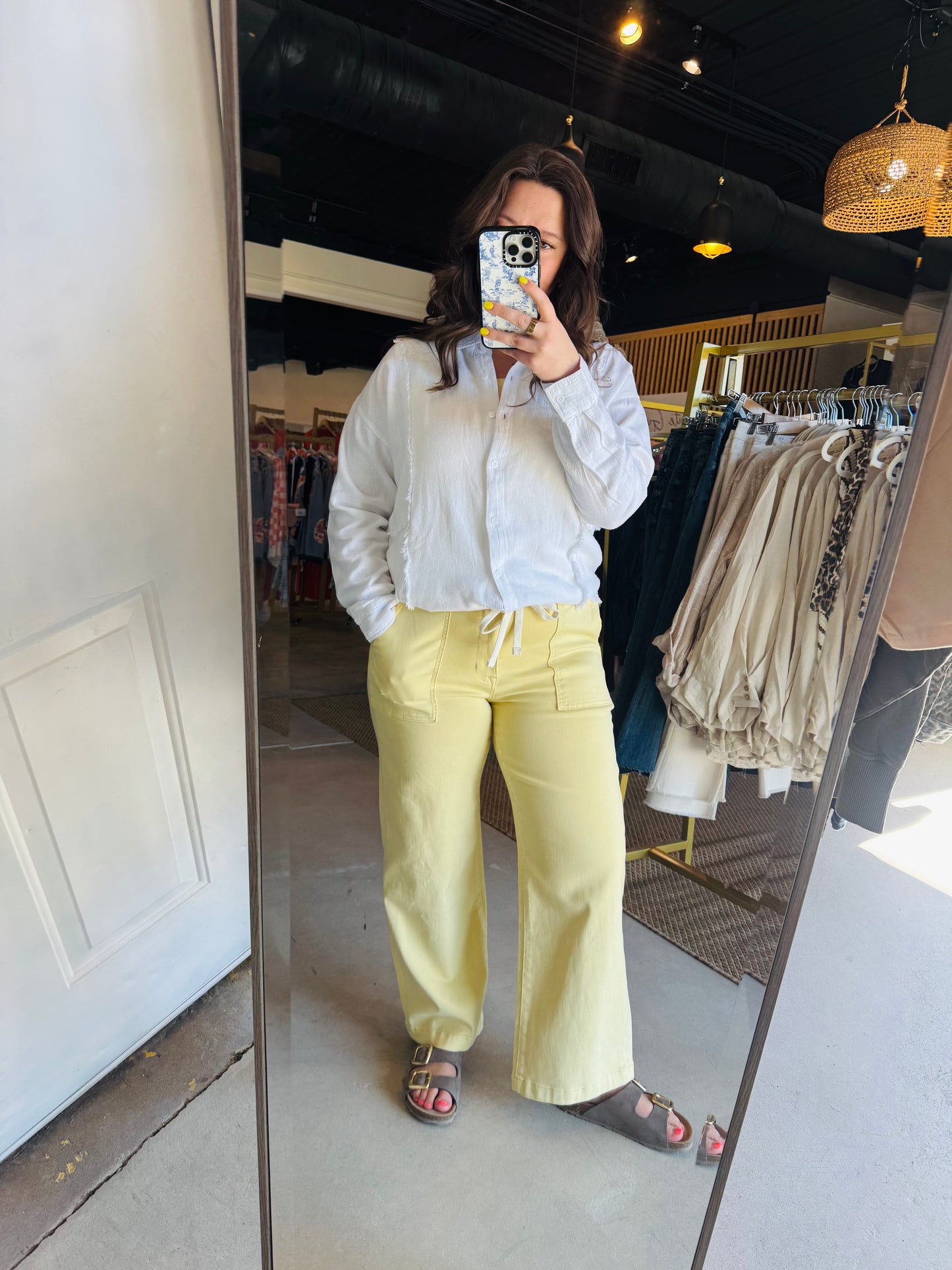 Yellow High Rise Baggy Denim