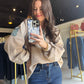 Khaki Denim Accent Pullover