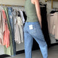 Kate Drawstring Barrel Leg Denim - Vervet