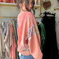 Coral Floral Contrast Top