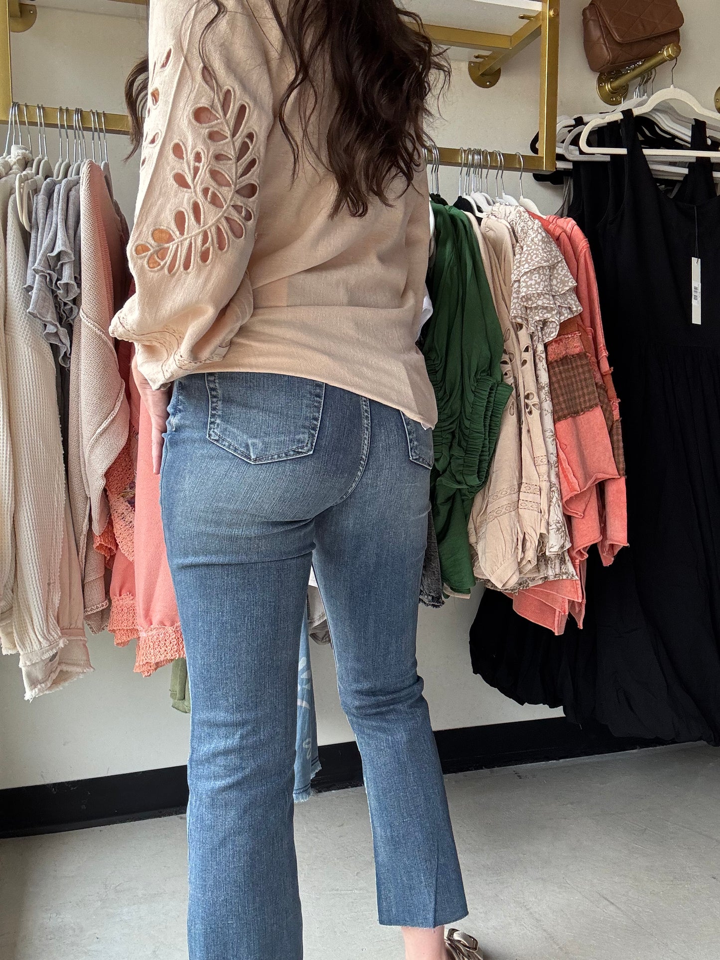 Mini Mia 1 Button Cropped Denim- RFM