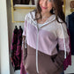 Neutral Purple Block Full Zip