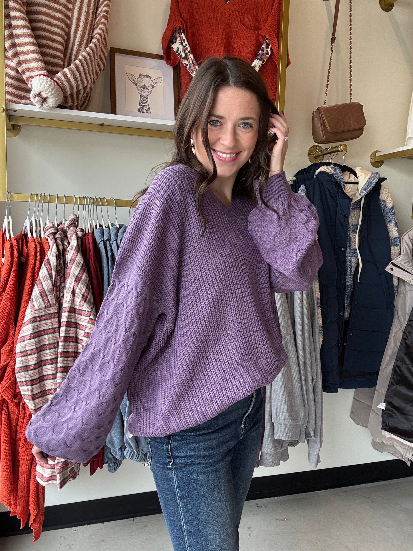 Purple Talina Textured Sweater