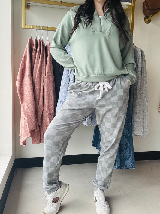 Olive Check Classic Joggers