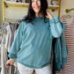 Teal Mineral Contrast Pullover